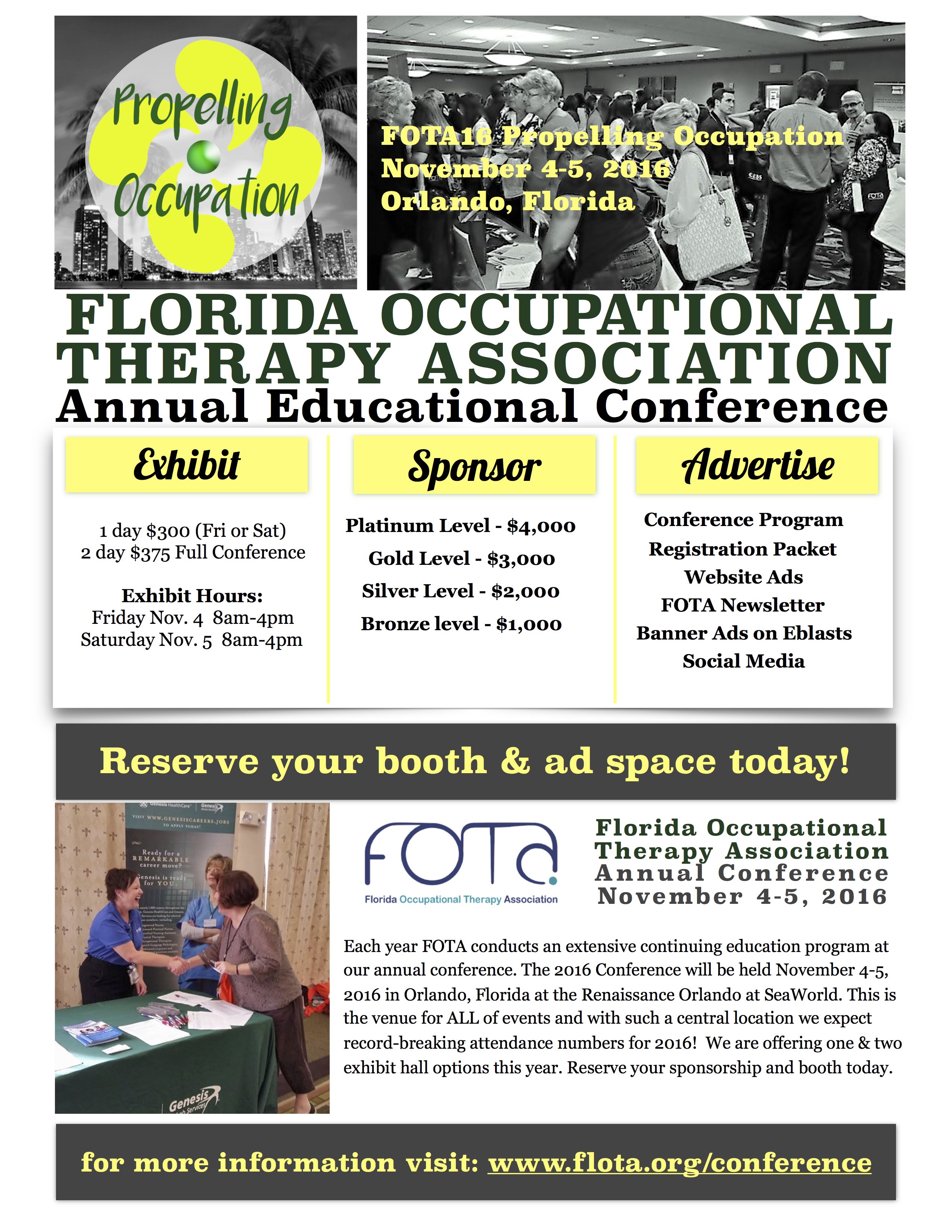 2016 exhibit sponsor advertise conference sponsorship flyer